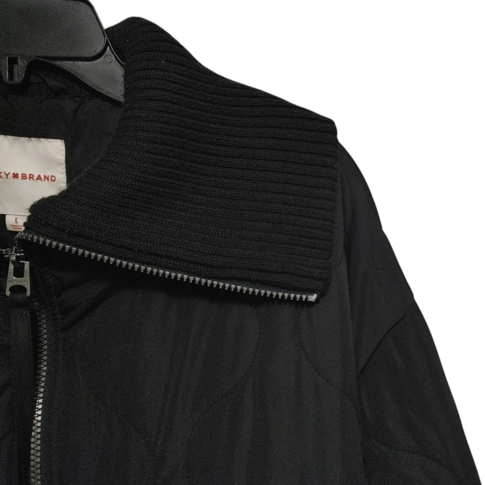 Lucky Brand Black Gorpcore Puffer Jacket Coat Women's Size Large - Picture 6 of 10